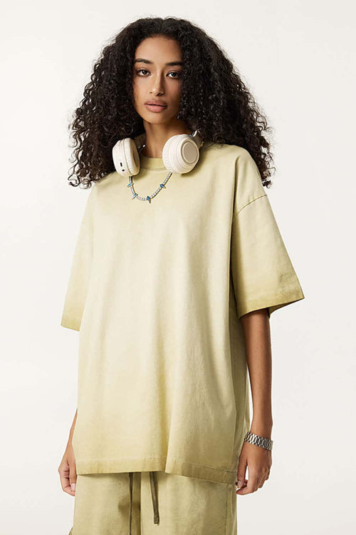 Heavyweight Washed Vintage Cotton Tee - Washed Khaki