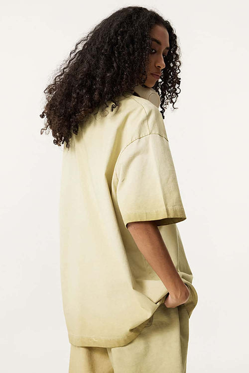 Heavyweight Washed Vintage Cotton Tee - Washed Khaki