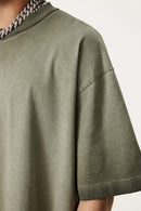 Heavyweight Washed Vintage Cotton Tee - Washed Military Green