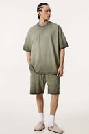 Heavyweight Washed Vintage Cotton Tee - Washed Military Green