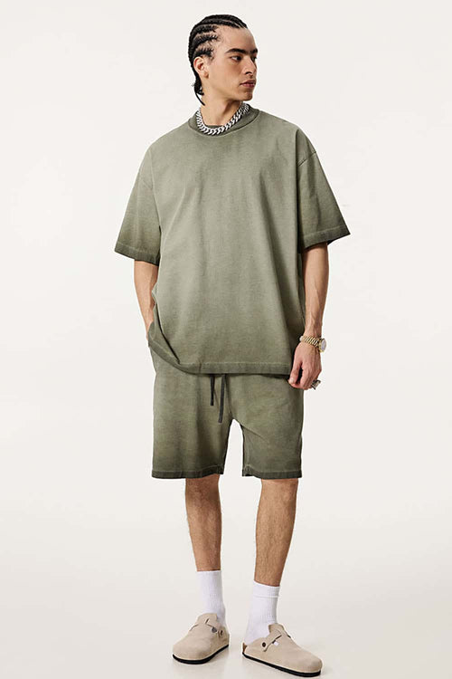 Heavyweight Washed Vintage Cotton Tee - Washed Military Green