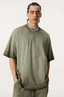 Heavyweight Washed Vintage Cotton Tee - Washed Military Green