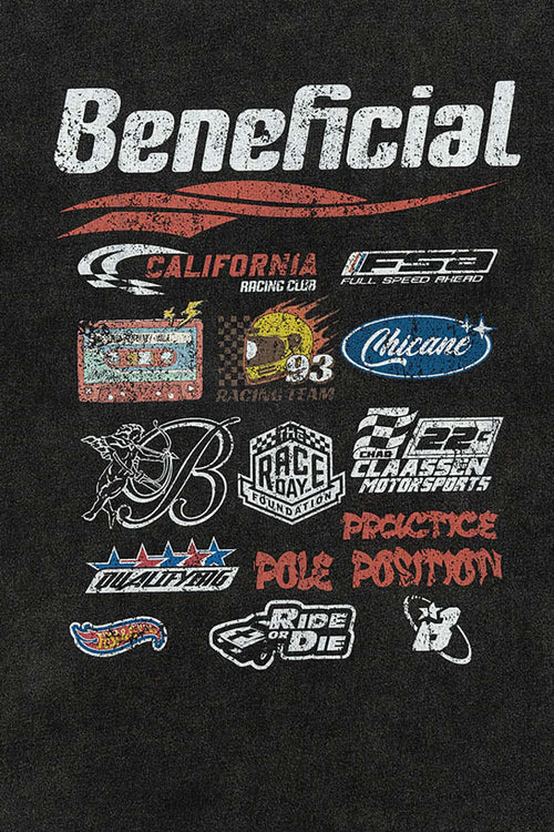 Vintage Racing Graphic Distressed Tee - Fried Snowflakes