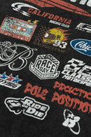 Vintage Racing Graphic Distressed Tee - Fried Snowflakes