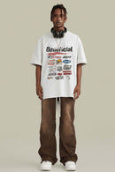 Vintage Racing Graphic Distressed Tee - White