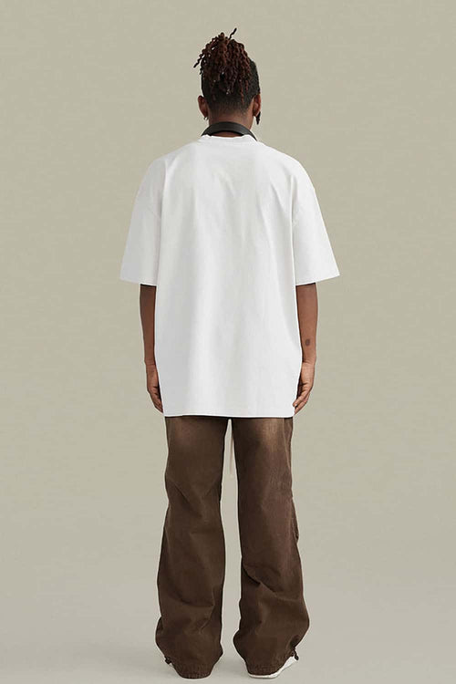 Vintage Racing Graphic Distressed Tee - White