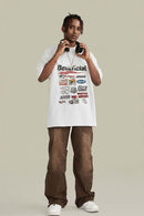 Vintage Racing Graphic Distressed Tee - White