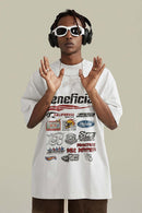 Vintage Racing Graphic Distressed Tee - White