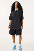 Heavyweight Distressed Washed Cotton Tee - Fried Snowflakes