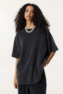 Heavyweight Distressed Washed Cotton Tee - Fried Snowflakes