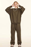 Heavyweight Fleece Loose-Fit Sweatshirt - Brown