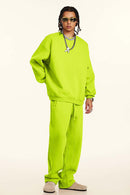 Heavyweight Fleece Loose-Fit Sweatshirt - Fluorescent Green