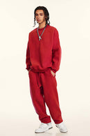 Heavyweight Fleece Loose-Fit Sweatshirt - Red
