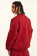 Heavyweight Fleece Loose-Fit Sweatshirt - Red