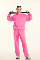Heavyweight Fleece Loose-Fit Sweatshirt - Rose Pink