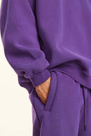 Heavyweight Fleece Loose-Fit Sweatshirt - Royal Plum