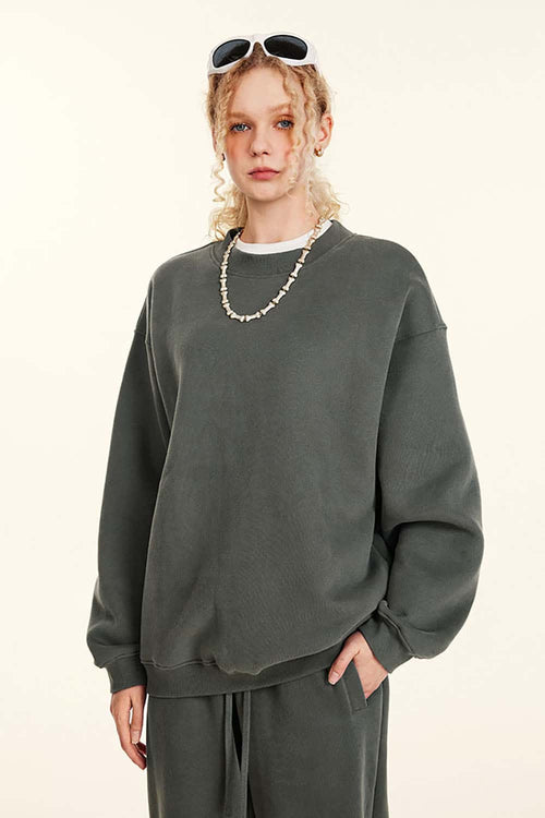 Heavyweight Fleece Loose-Fit Sweatshirt - Vitex Ash