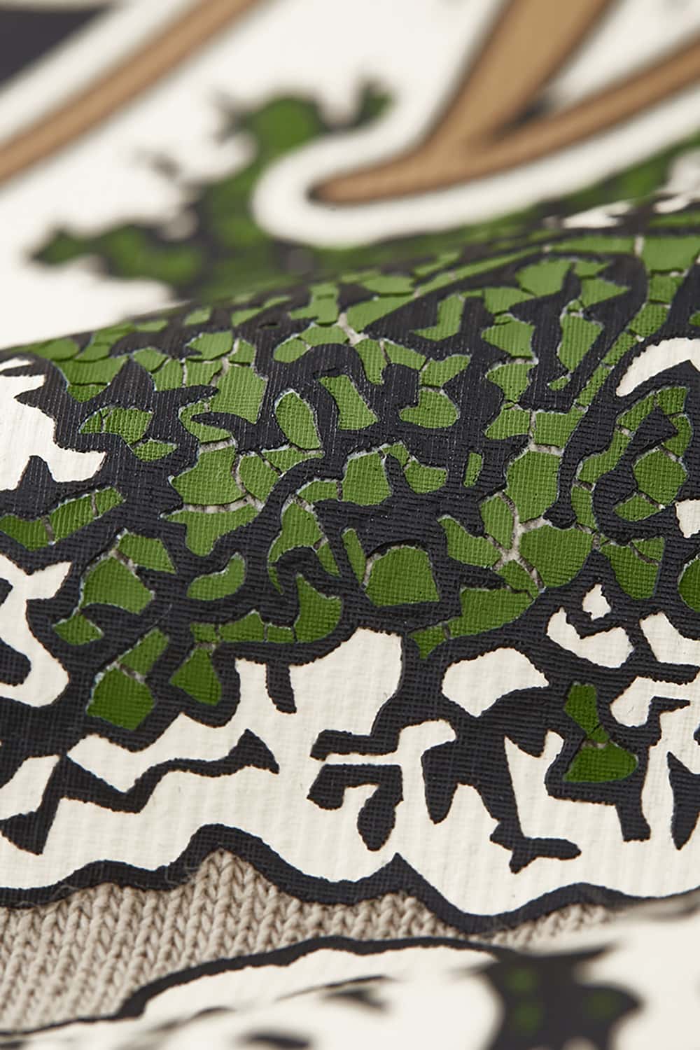 250G Vintage Plant Print Heavyweight Casual T-Shirt