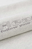 Distressed Washed Heavyweight Embroidered Tee - Oat Gray