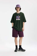 Relaxed Fit Metallic Graphic Tee - Green