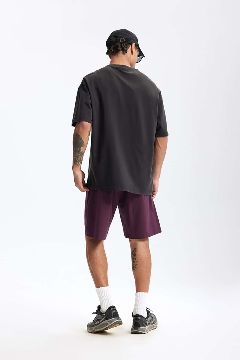 265G Letter Print Heavyweight Loose Crew Neck T-Shirt