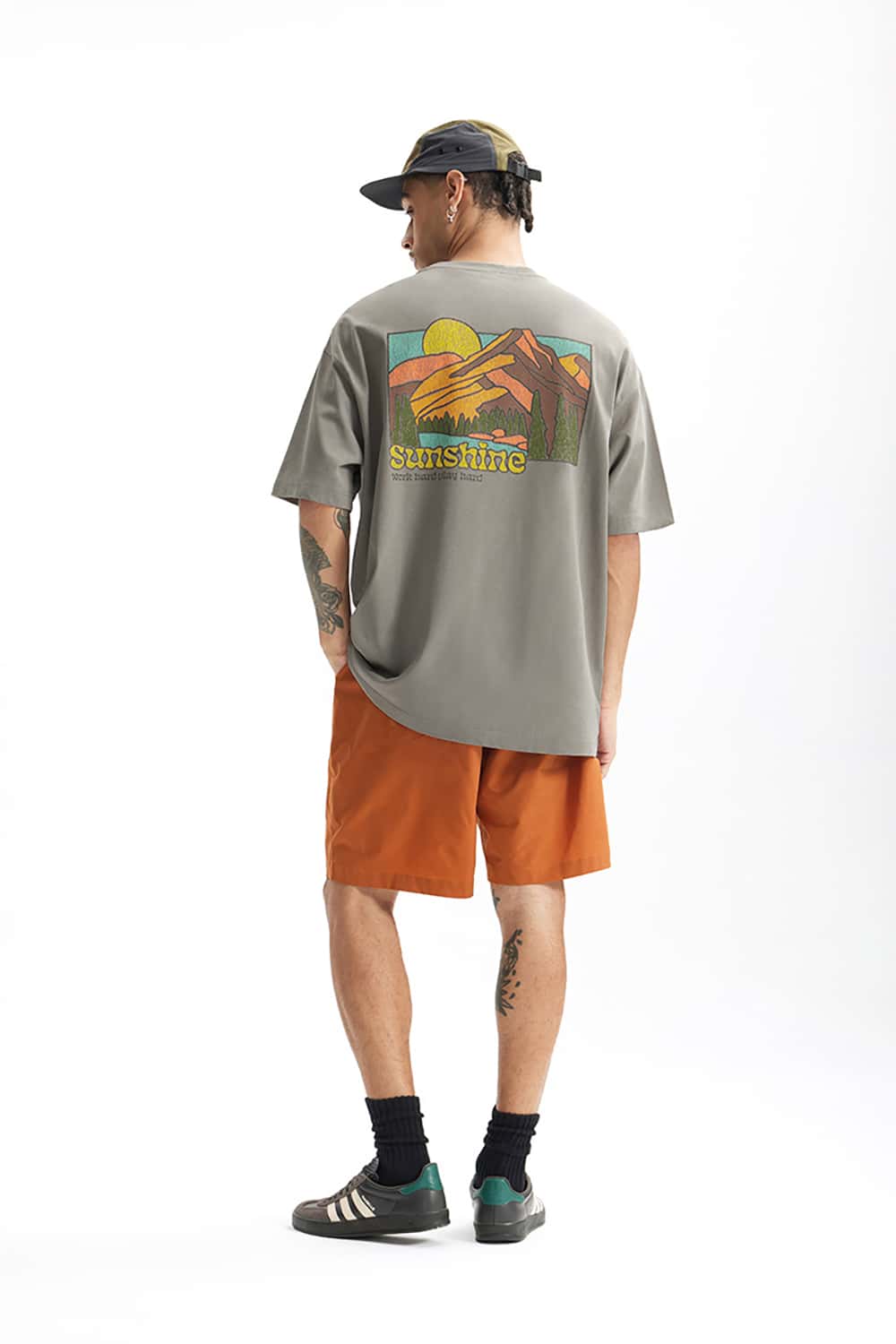 265G Outdoor Embroidered Puff Print Heavyweight Casual T-Shirt
