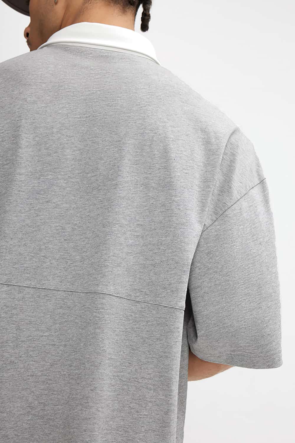 White Collared Contrast Color Outdoor Polo Shirt