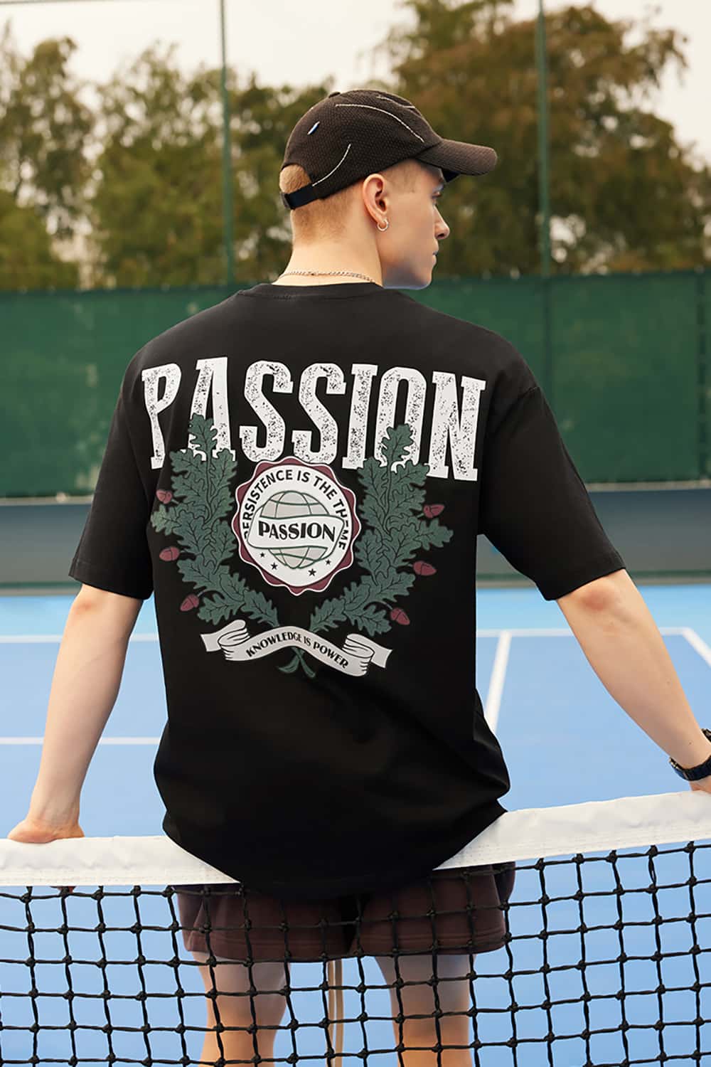 "Passion" Print Casual Streetwear Loose-Fit Short Sleeve T-Shirt