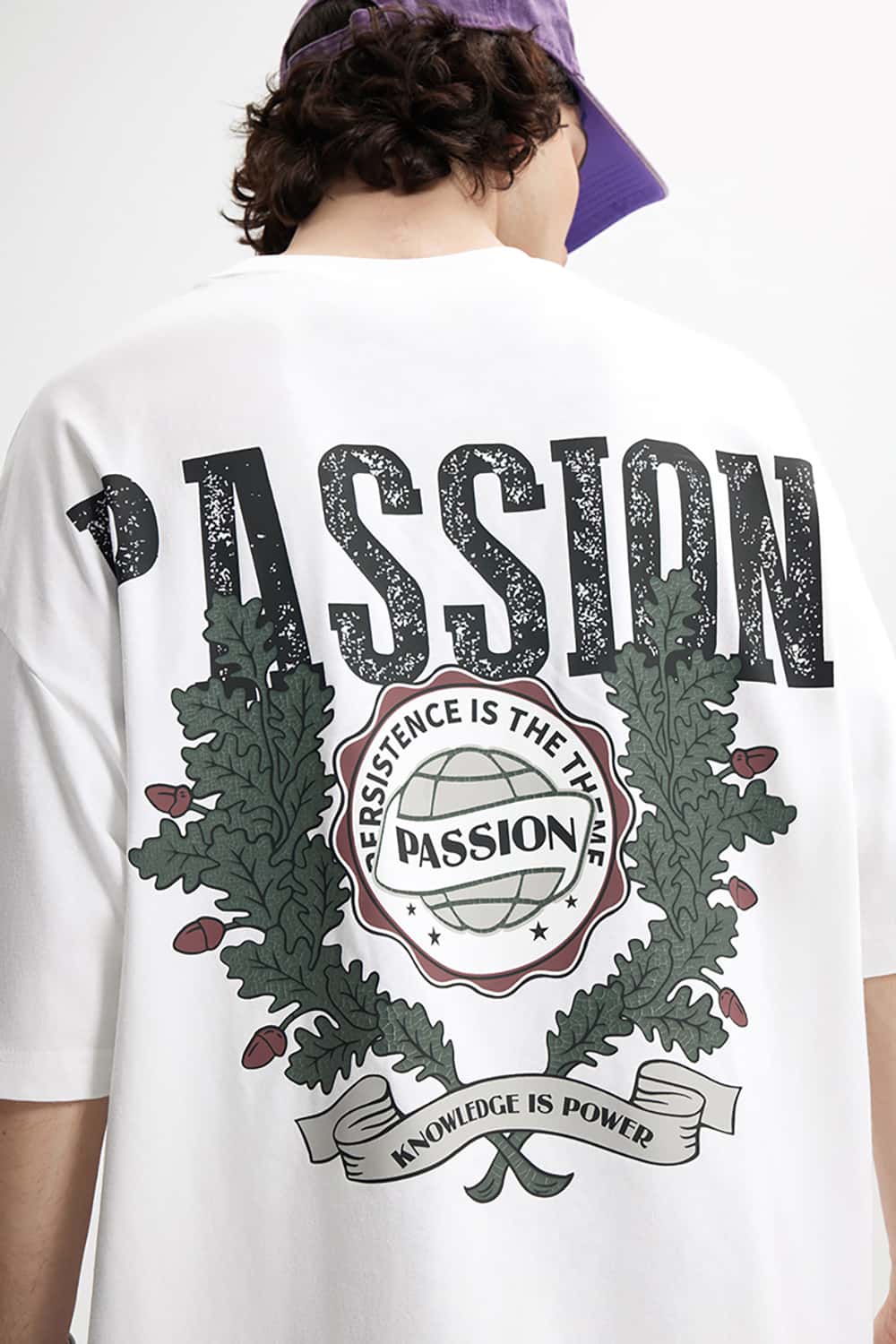 "Passion" Print Casual Streetwear Loose-Fit Short Sleeve T-Shirt