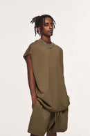 Heavyweight Solid Sleeveless Vest - Gray Brown