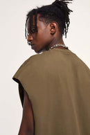 Heavyweight Solid Sleeveless Vest - Gray Brown
