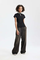 Women's Cooling-Touch Zip-Up Polo Shirt - Black