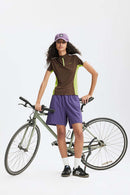 Cooling Color-Block Active Raglan Tee - Dark Khaki