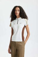 Cooling Color-Block Active Raglan Tee - White