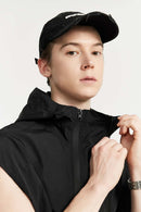 Tech Utility Hooded Zip Vest - Black