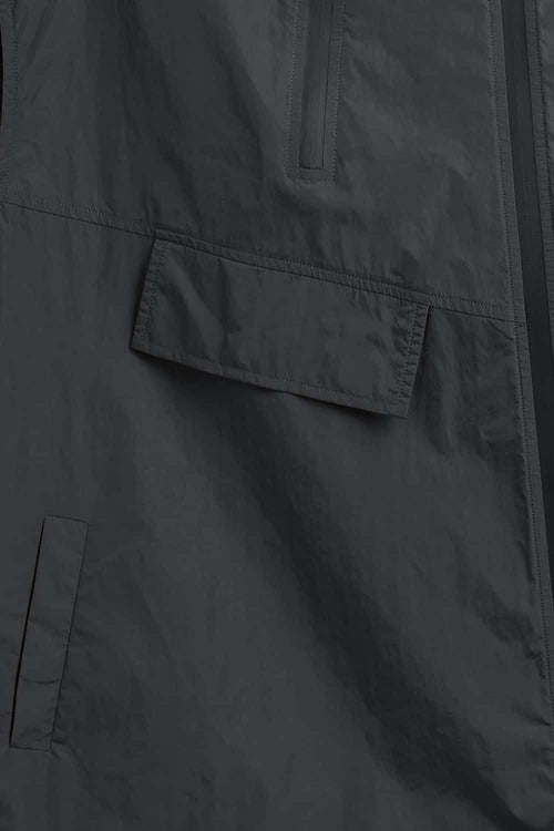 Tech Utility Hooded Zip Vest - Dark Gray