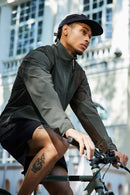 Color-Block Windproof Cycling Jacket - Medium Gray