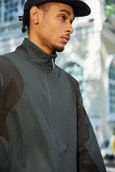 Color-Block Windproof Cycling Jacket - Medium Gray