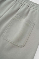 Wide-Leg Cropped Sweat Shorts - Beige