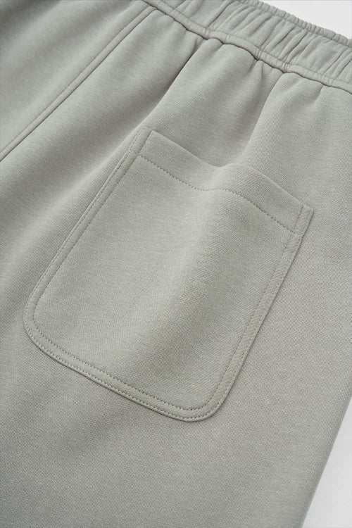 Wide-Leg Cropped Sweat Shorts - Beige