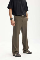 Draped Casual Trousers - Dark Brown