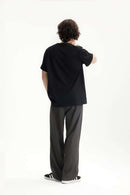 Draped Casual Trousers - Dark Gray