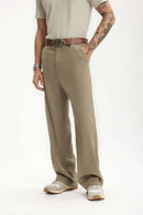 Draped Casual Trousers - Dark Khaki