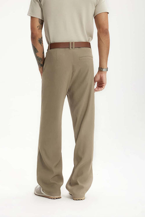 Draped Casual Trousers - Dark Khaki