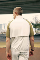 Water-Repellent Color-Block Active Over-Shirt - Beige Gray