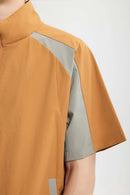 Water-Repellent Color-Block Active Over-Shirt - Brown