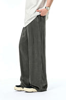 Cooling Wide-Leg Casual Trousers - Dark Gray