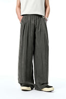 Cooling Wide-Leg Casual Trousers - Dark Gray