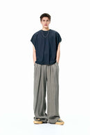 Cooling Wide-Leg Casual Trousers - Light Gray