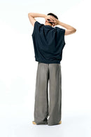 Cooling Wide-Leg Casual Trousers - Light Gray